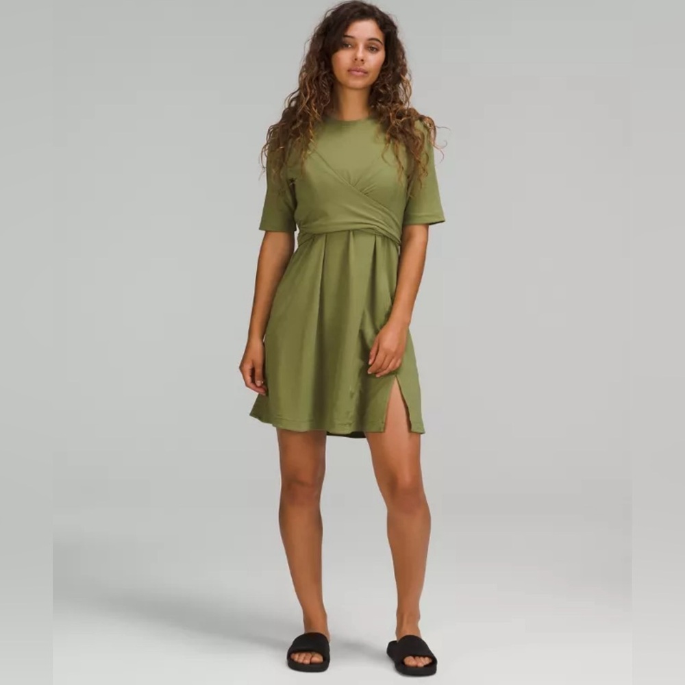 Lululemon Cotton Wrap-Front T-Shirt Dress size 4